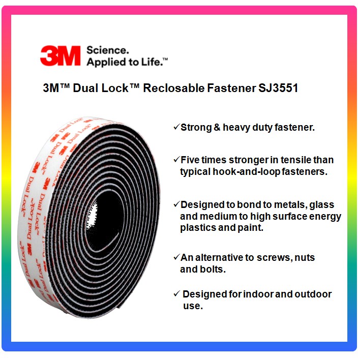 3M SJ3551 SJ3560 SJ4570 Dual Lock Heavy Duty Velcro Tape Adhesive