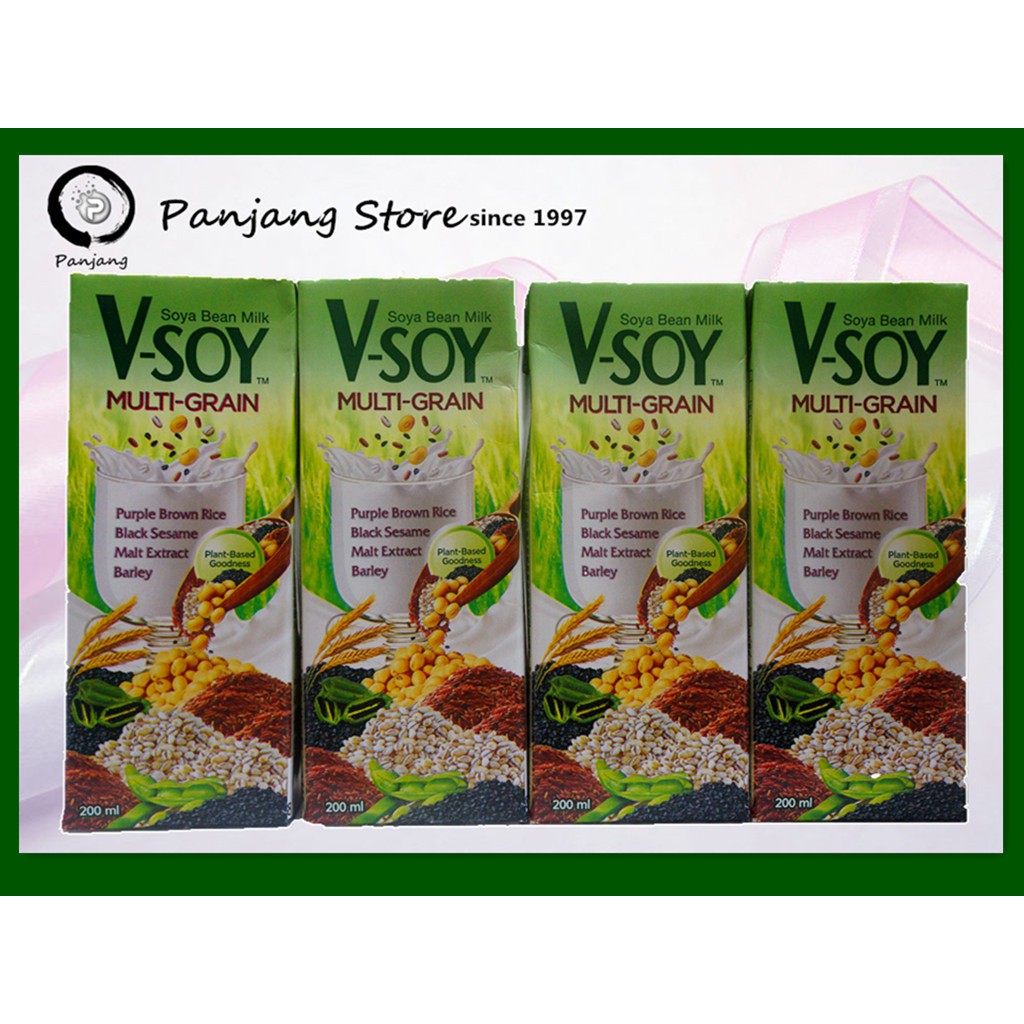 V-SOY MULTI-GRAIN SOYA BEAN MILK (200ML X 4PACKS) | Shopee ...