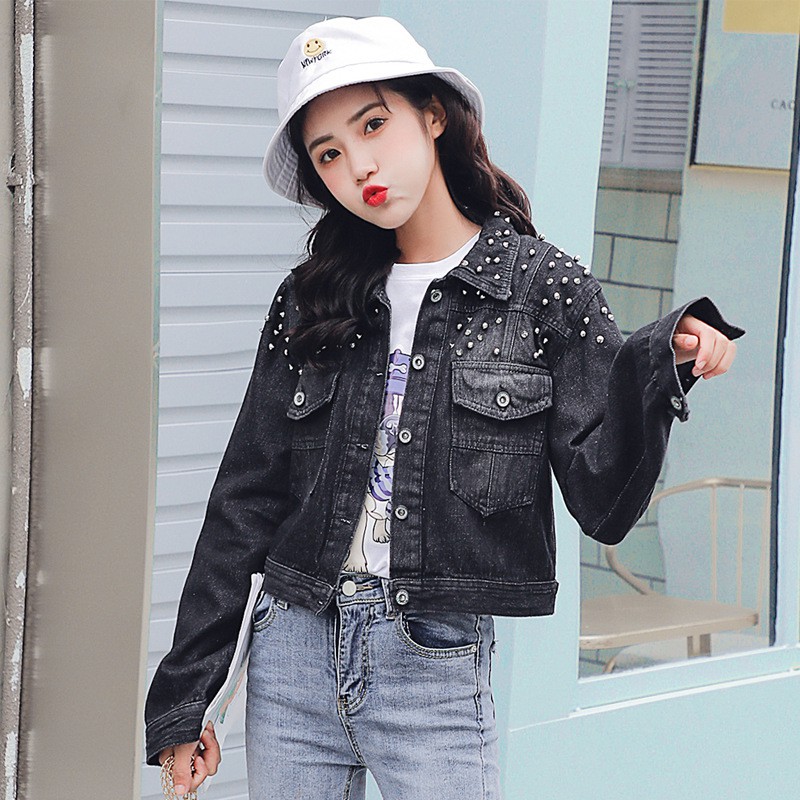 short black denim jacket