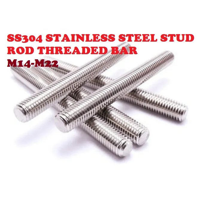 M14 to M24 Stainless Steel SS304 Threaded Bar / Stud Rod Stud Bolt