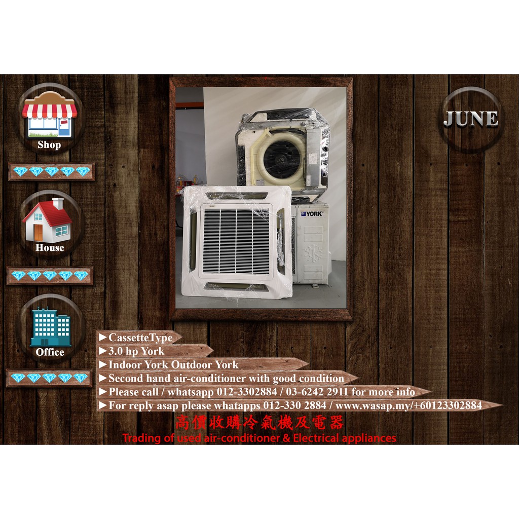 York 3 0hp Cassette Type Second Hand Air Conditioner