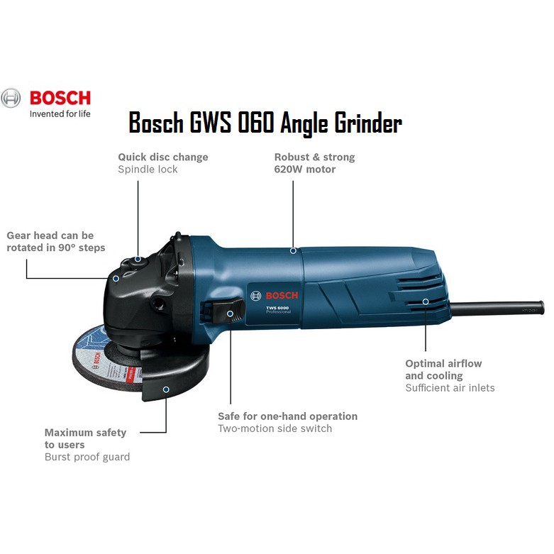 Bosch Gws 060 670w 4 100 Angle Grinder With Grinder Stand And
