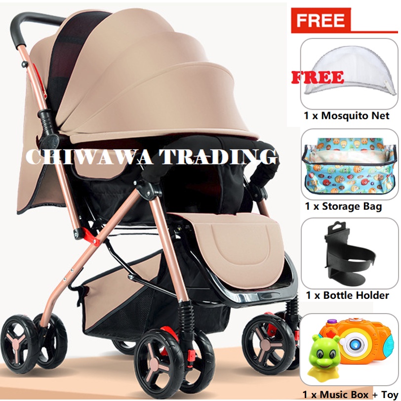 Ultralight Recliner Reversible Handle Baby Stroller Trolley / Kereta Tolak Baby