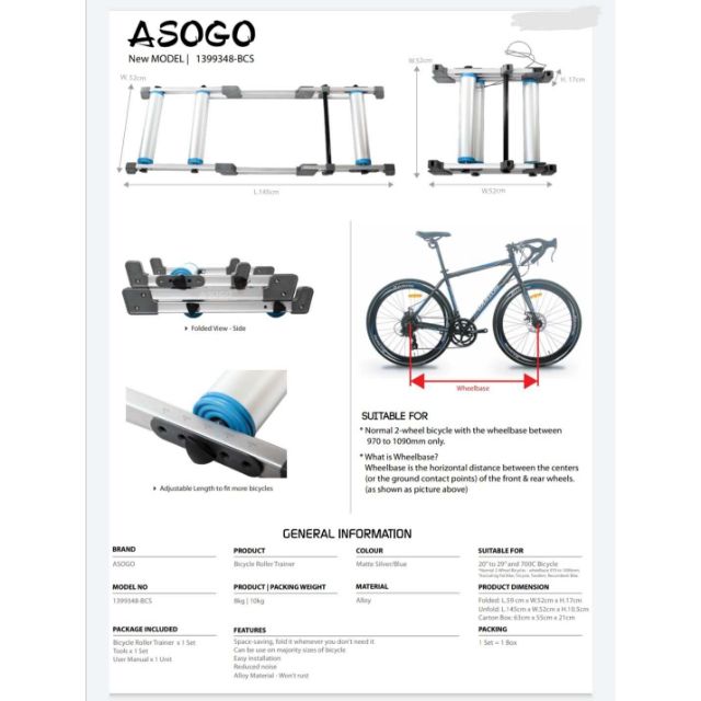 asogo bike trainer