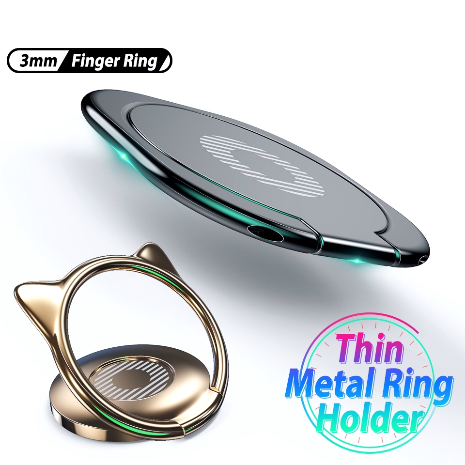 Universal Ultra-thin Finger Ring Mobile Phone Holder / Luxury Metal 180 Rotation Desk Tablet Cell Phone Stand / Cell Phone Magnetic Car Bracket Socket Support Accessories