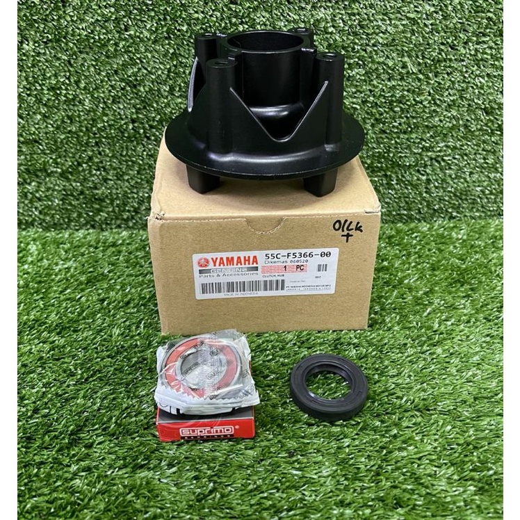 HUB SPROCKET LC135 5S Y15ZR ORIGINAL 4HOLE + BEARING & OIL SEAL (BLACK