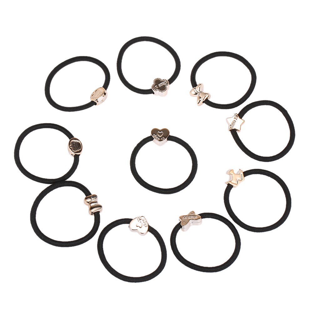 Tsm 10pcs Girls Elastic Hair Ties Band Ropes Ring Ponytail Holder