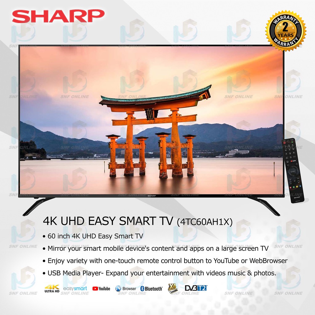 Sharp 4k Uhd Easy Smart Led Tv 60 4t C60ah1x 4tc60ah1x Shopee Malaysia