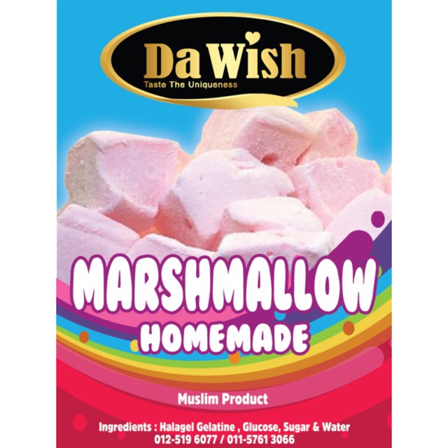 Marshmallow Halal Homemade Da Wish 1 kg Shopee Malaysia
