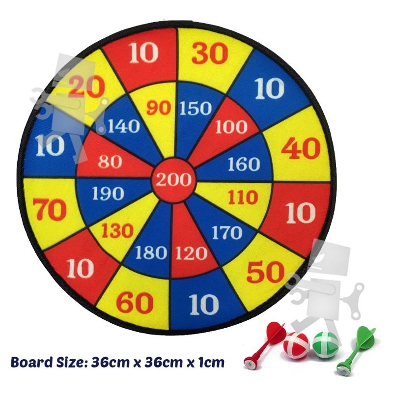 Hanging Fabric Velcro Dartboard with 2 Darts and Balls Toys for Boys