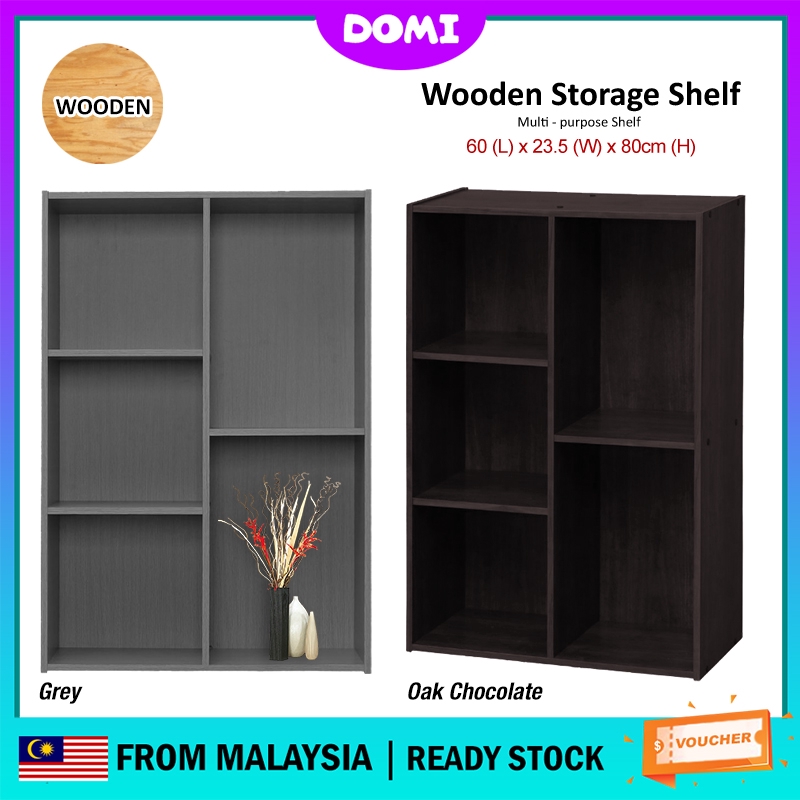 Domi 5 Slot Diy Multi Purpose Wooden Solid Board Storage Box