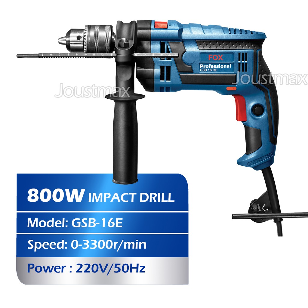 Fox Gsb 16e 800 Watts Electric Hammer Impact Drill 13mm With 2 Action Mode Shopee Malaysia