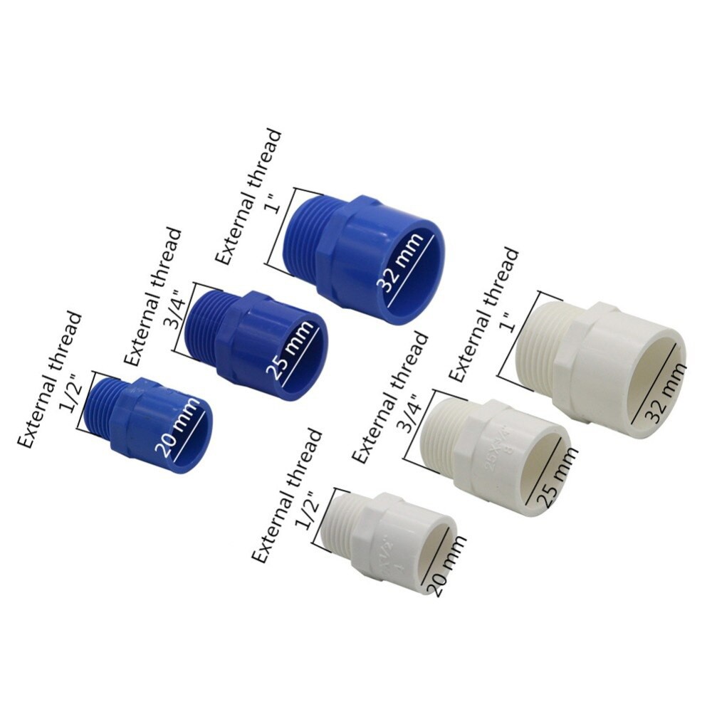 1 2 3 4 1 Male Female Thread Pvc Connector Garden Watering Fittings 2 Pcs Shopee Malaysia