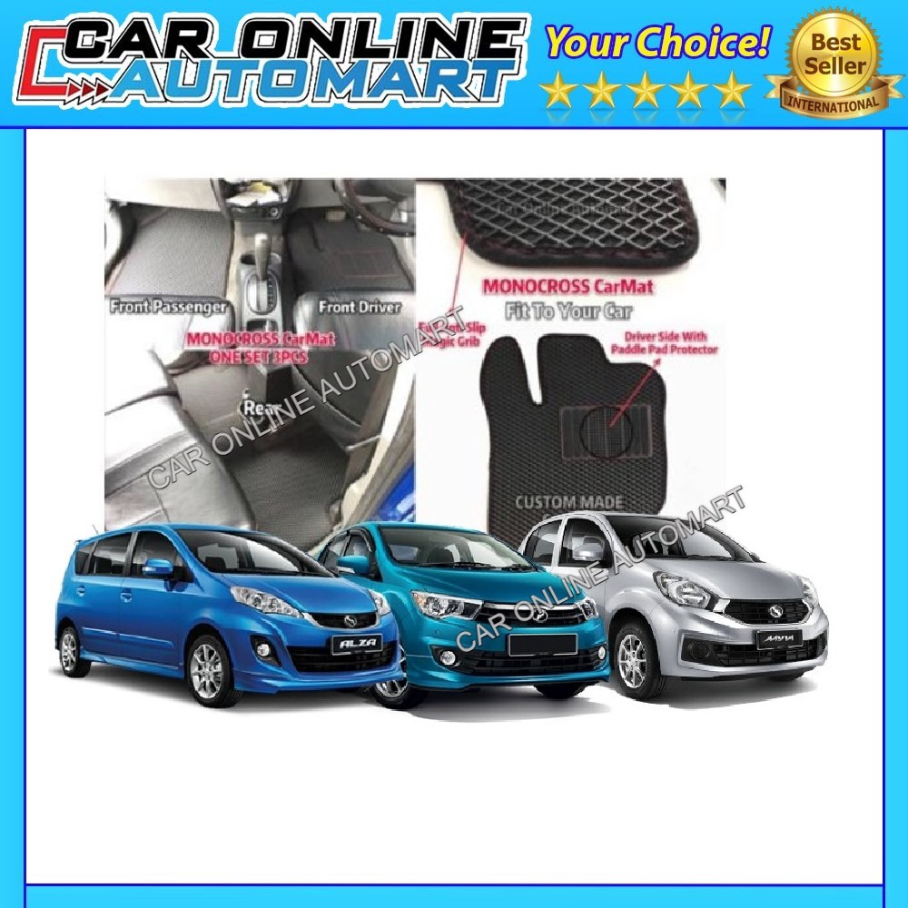 PERODUA Monocross Trapmat CarMat Customize Car Floor Mat Car Mat Anti