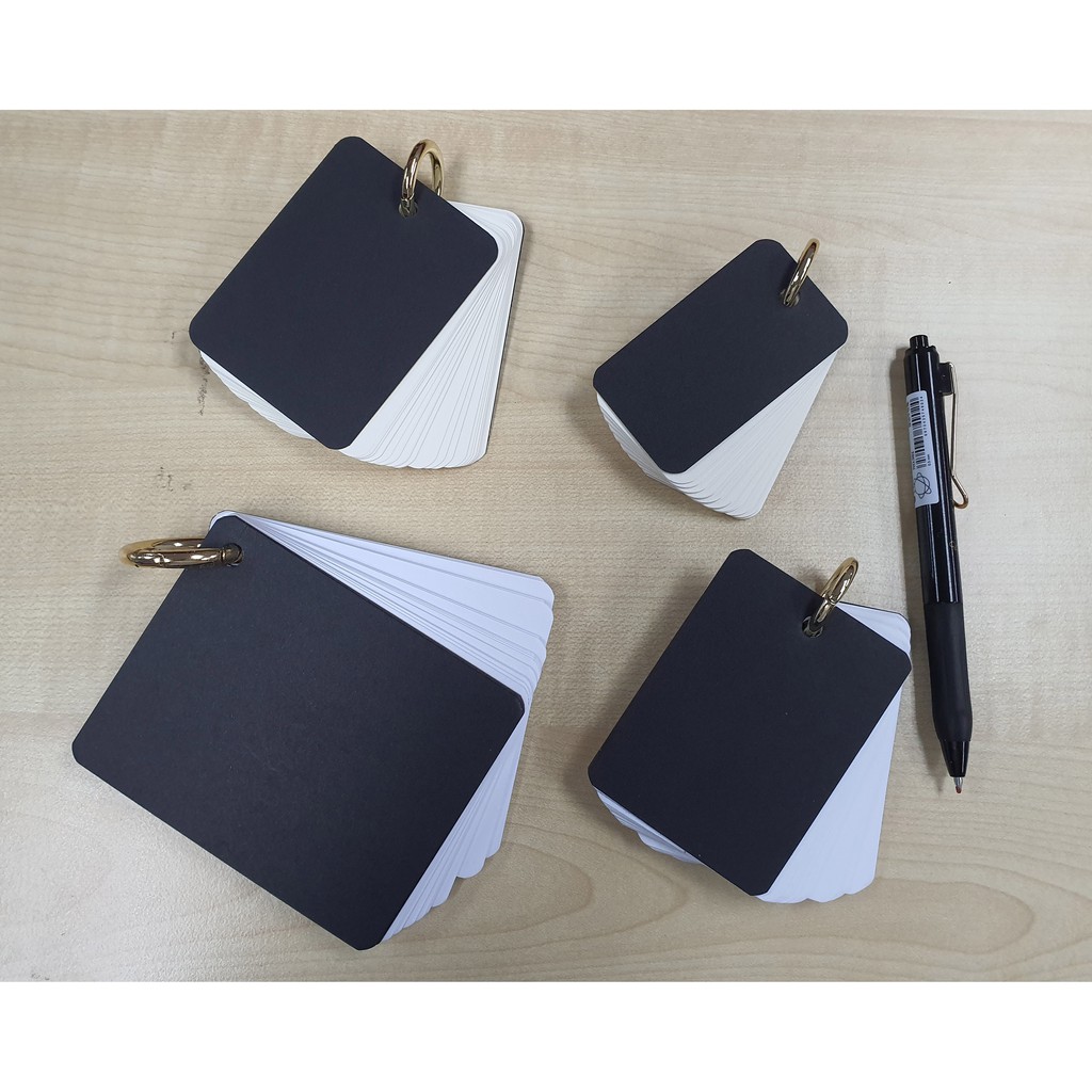 100 Creams Pages Plain Vocabulary Study Memory Ring Binder Memo Flash Pad Card note