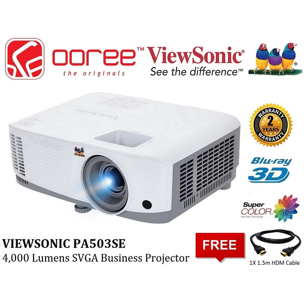 VIEWSONIC PA503SE 4,000 LUMENS SVGA BUSINESS PROJECTOR WITH 2W SPEAKER
