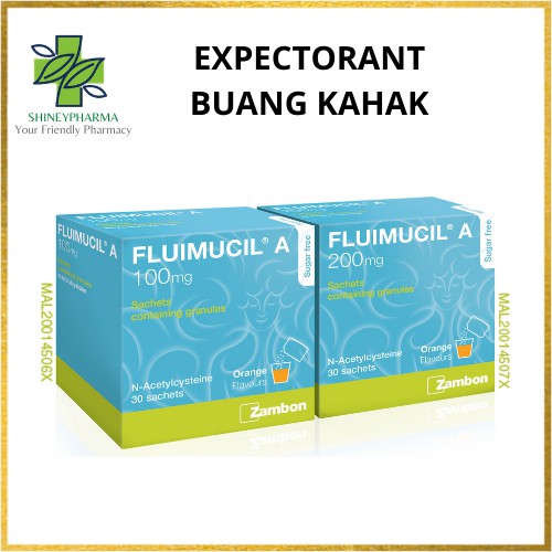 Ubat Pecah Kahak Lendir Pekat Lega Batuk Jenis Larut Dalam Air Fluimucil 100mg 200mg 2 Sachets Shopee Malaysia