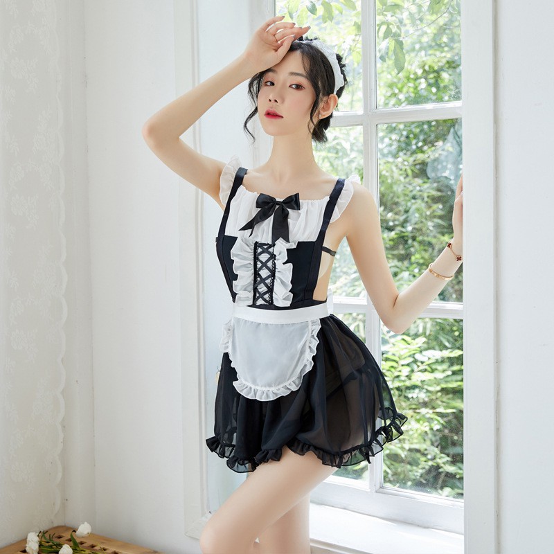 Ready StockSexy Lingerie Lace Maid Seduces Sexy Ma