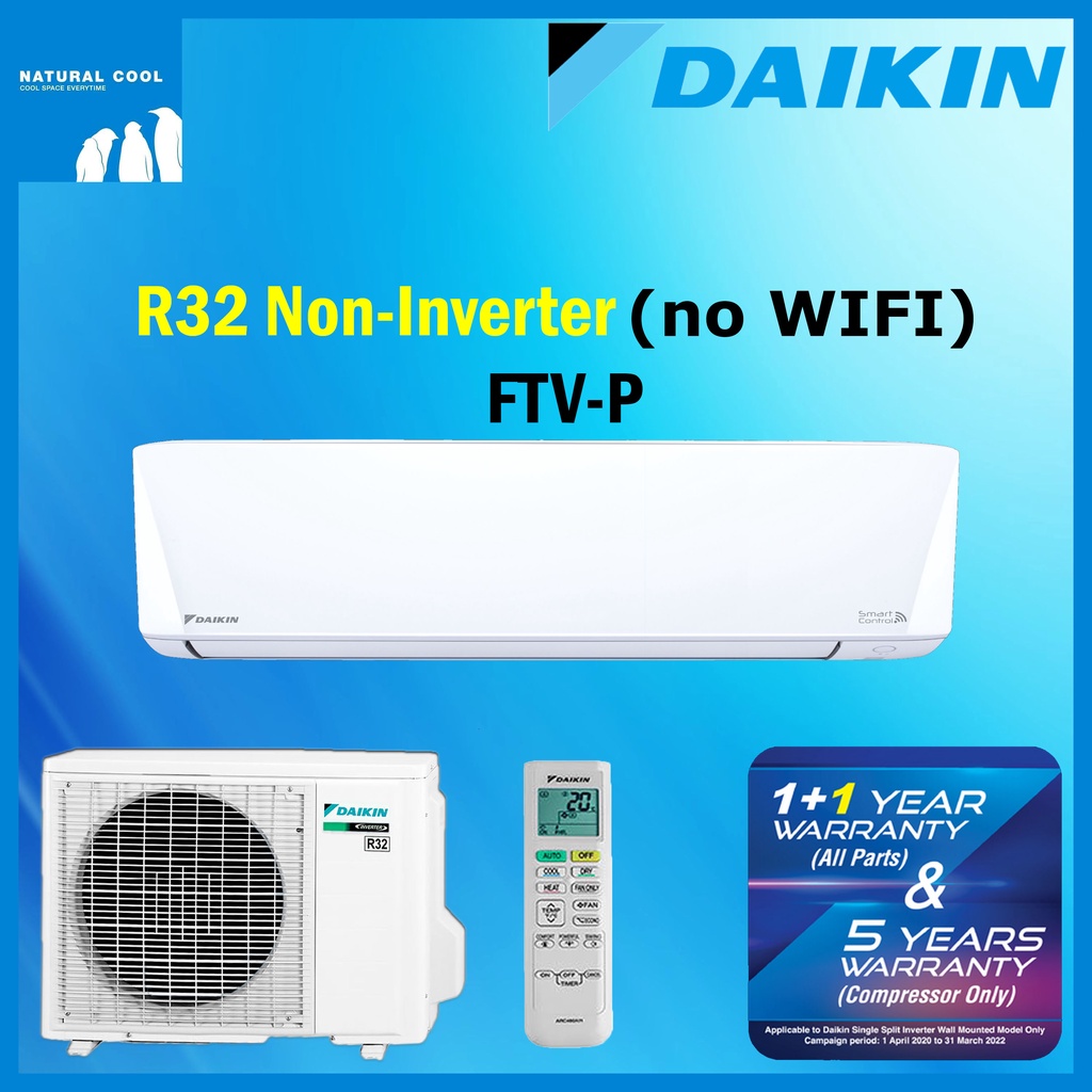 DAIKIN aircond non inverter (no WIFIFTVP) 1hp/ 1.5hp/ 2hp air