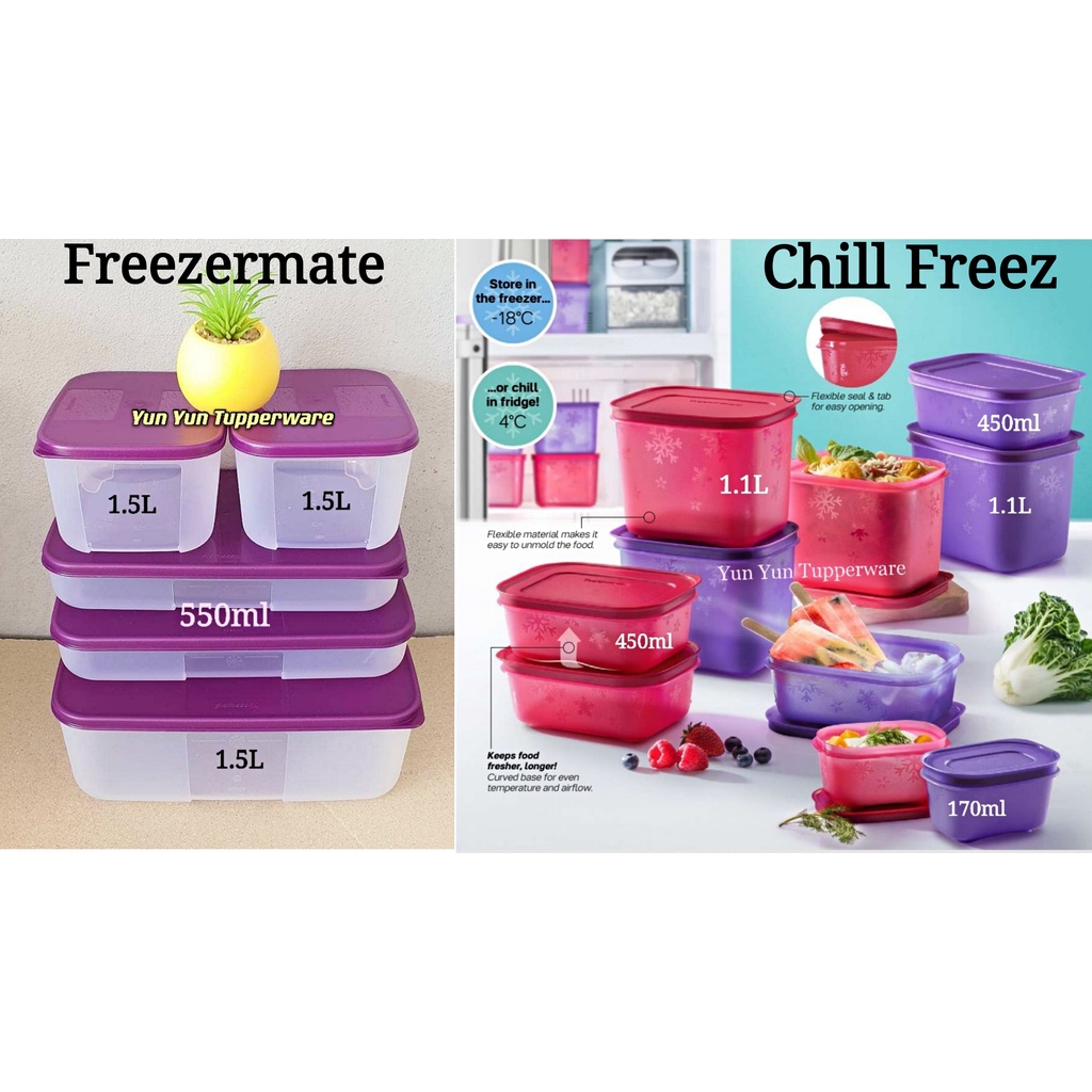 🔥HOT DEALS🔥Tupperware Freezermate Set / Chill Freez Set - 130ml / 290ml / 450ml / 650ml / 1.1L / 1.4L / 1.5L / 3.1L