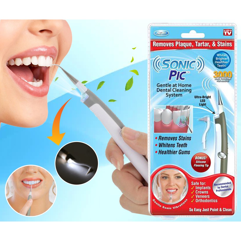 Sonic Pic Teeth/Dental Cleaning/Whitening/Stains Remover ...