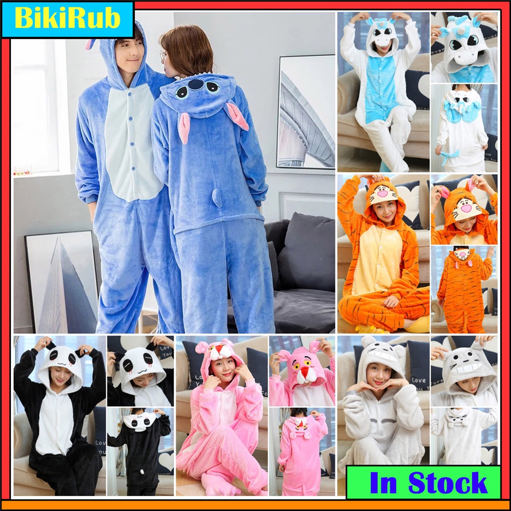 Winter Adults Animal Stitch Onesies Women Men Pajamas Suit Onepiece Halloween Christmas Hooded Cartoon Onesie Costumes Jumpsuits