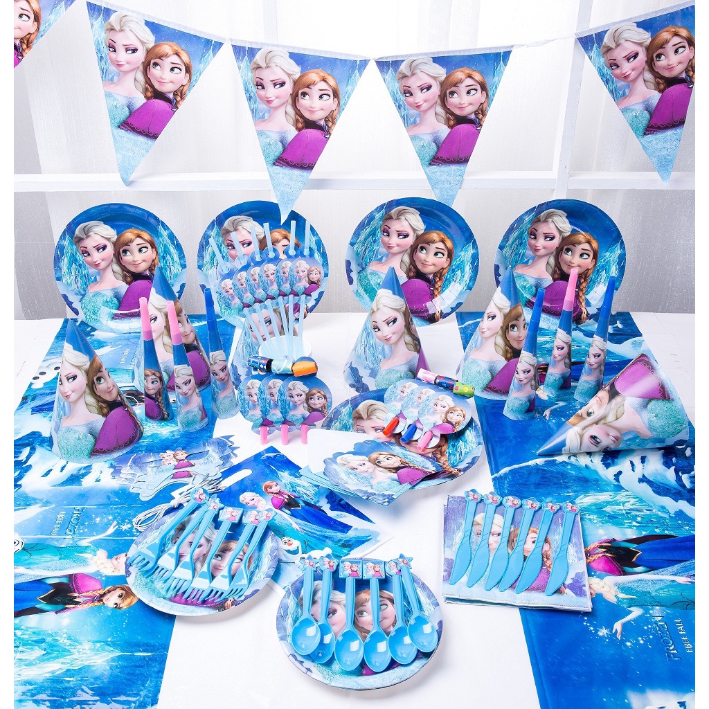 Ready Stock Cartoon Frozen Theme Disposable Party Supplies