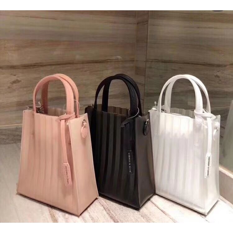 charles & keith translucent tote bag