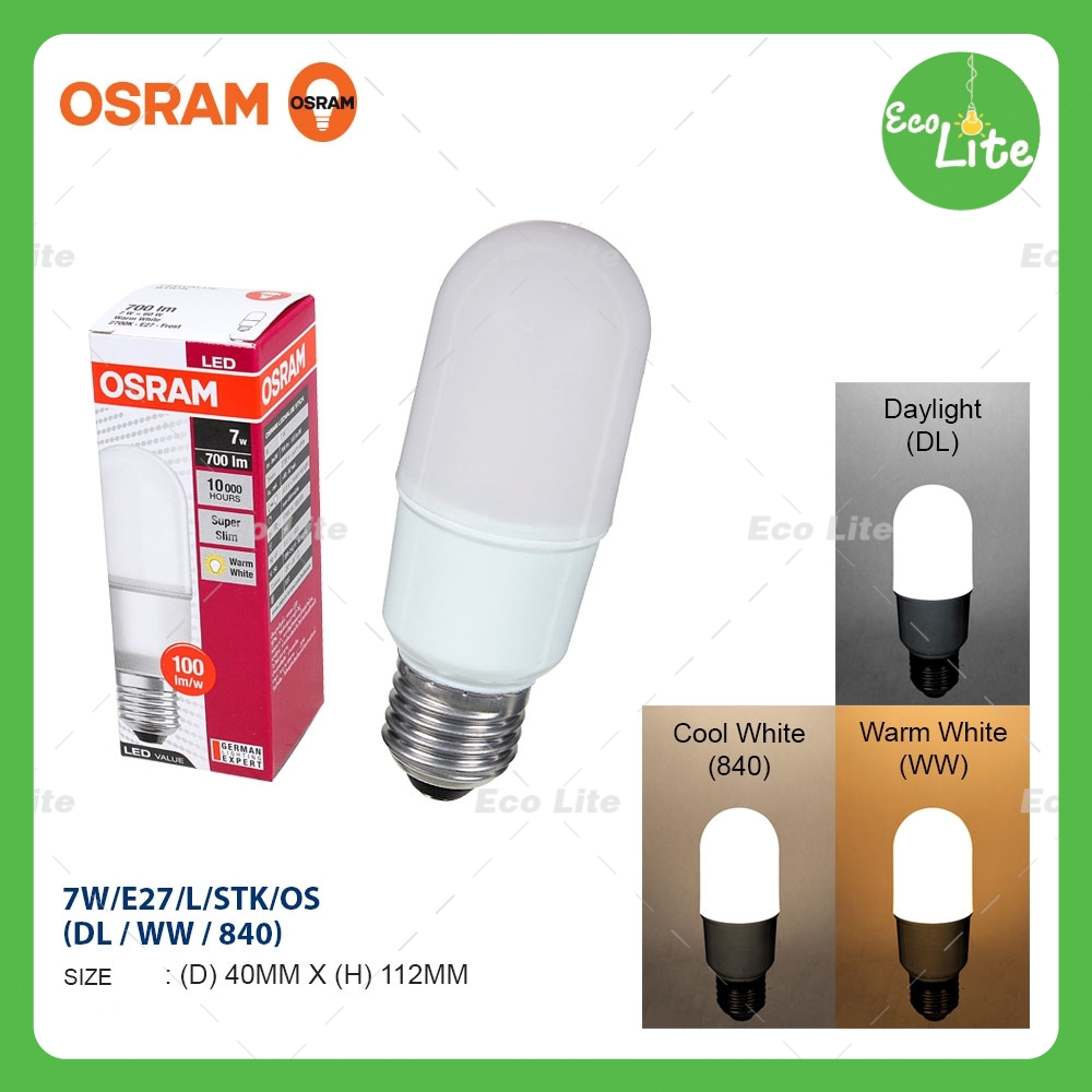 OSRAM 7W/10W/12W/15W E27 LEDVALUE STICK BULB | Shopee Malaysia