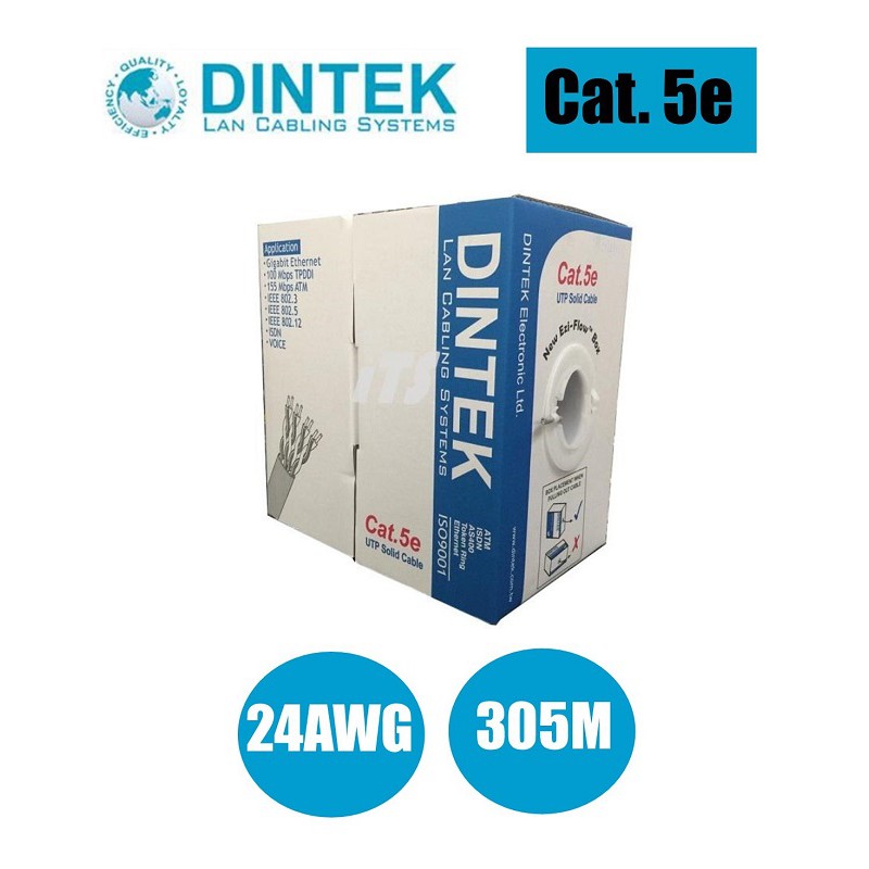 Dintek Powerpro Cat 5e 4p Utp Solid Cable 24awg Pvc Grey 305m Box Shopee Malaysia