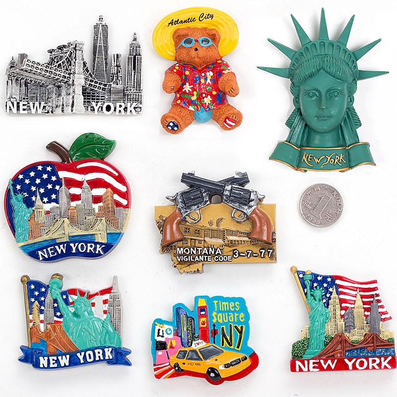 NYC Landmark Souvenir Travel Gift Fridge Magnets Details about   New York City Metal Magnet 