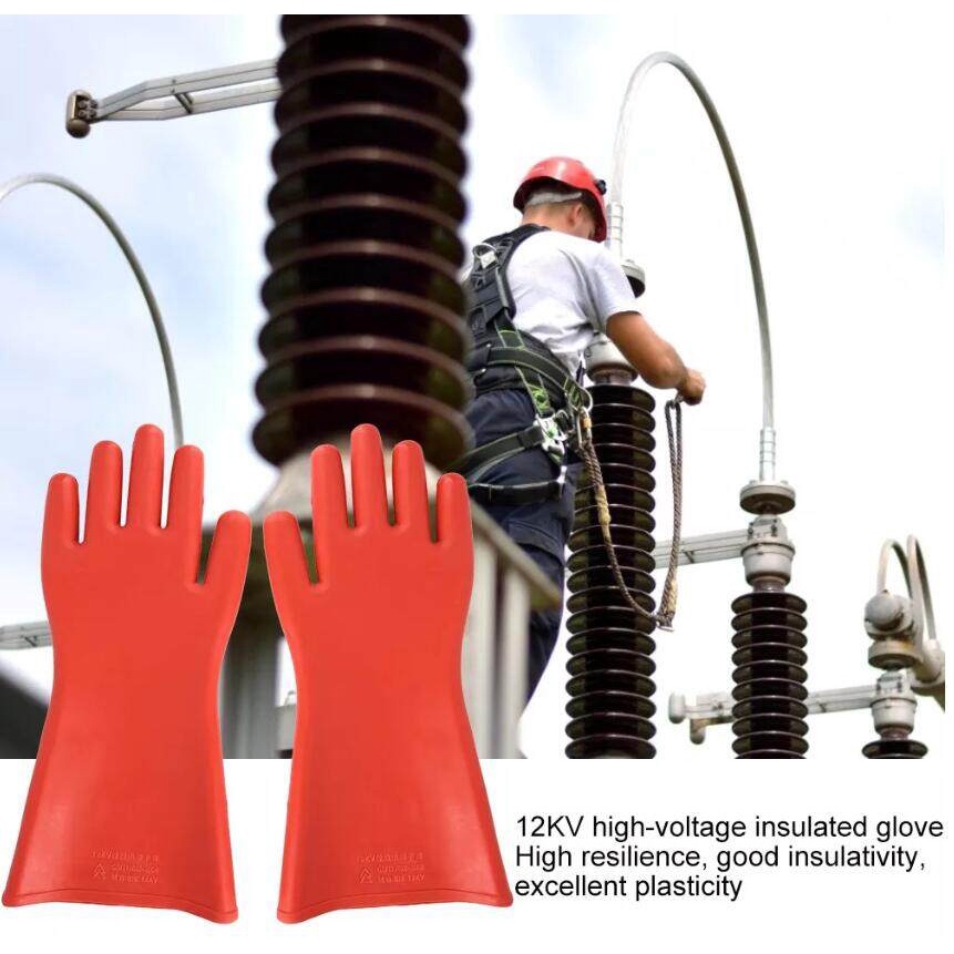 Fire-Proof Gloves Waterproof High-Voltage Resistant 12 KV Protection Safety Equipment Fireman 12kV Insulation High-Pressure Insulated Rubber