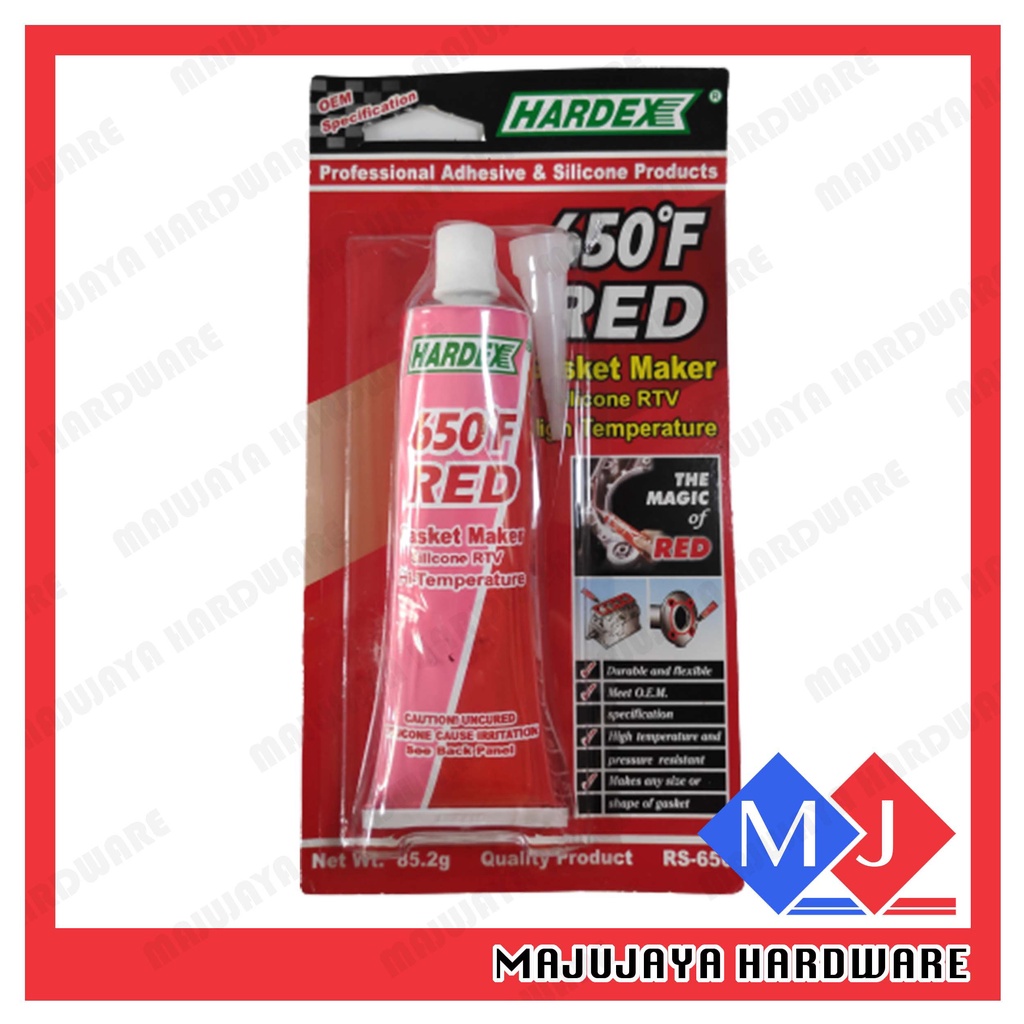 HARDEX 650ºF Red Gasket Maker Adhesive Silicone Rtv HiTemp RS650 ( 85