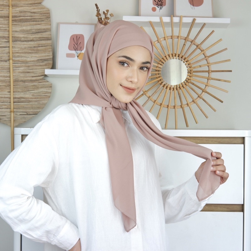 (bokecid) 2in1 Quadrilateral Hijab / Instant Square Hijab For Women ...