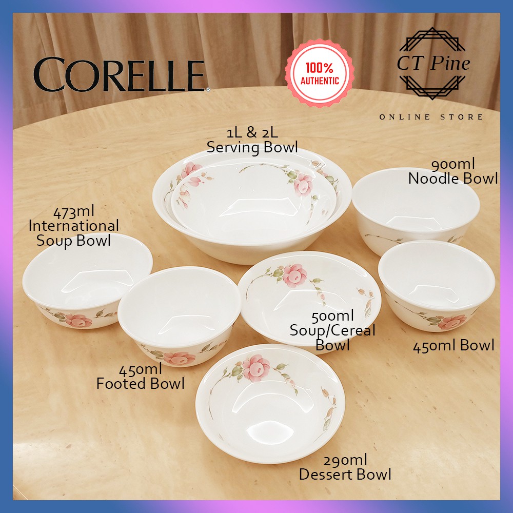 Corelle Country Rose RS Loose Bowl /// Classy Square Round Soup 