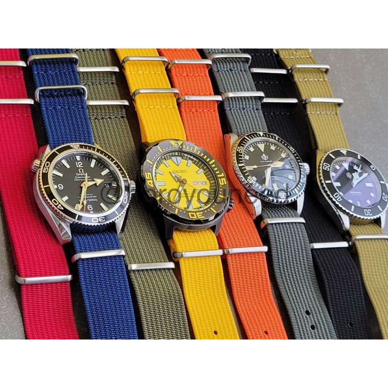 Ribbed Nylon Tough Military Nato Strap for Diver Watches 20mm 22mm Shopee Malaysia