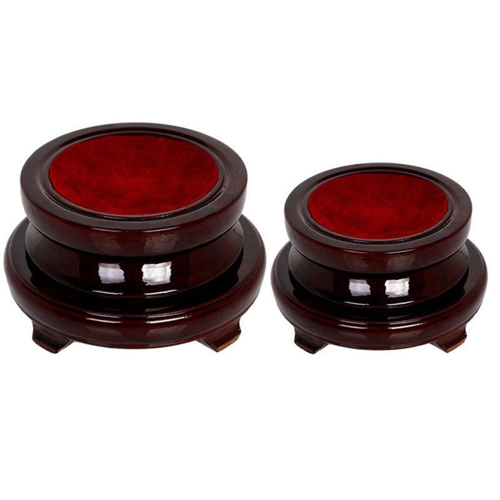 Vintage Wood Display Stand Base Holder For Crystal Ball Sphere Globe Stone Decor