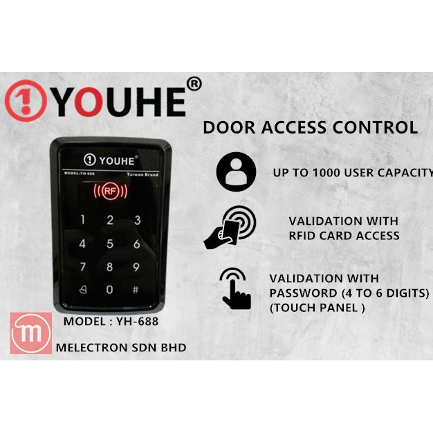 YOUHE YH-688 RFID Reader with Touch Sensing Keypad for Door Access ...