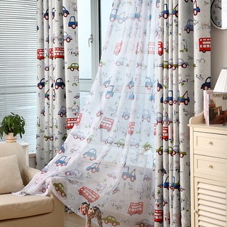 Cartoon Cars Blackout Curtains Fashion Kids Bedroom Window Fabric