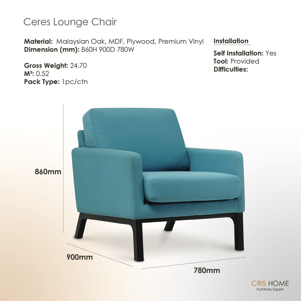 crishome  ceres sofa  lounge chair  free shipping to wm