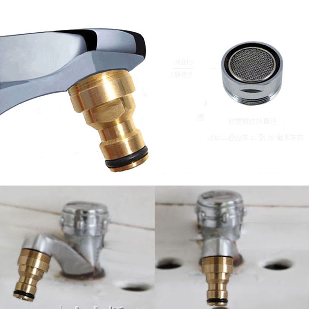 23mm Kitchen Garden Brass Tap Adaptor Water Hose Connector Copper