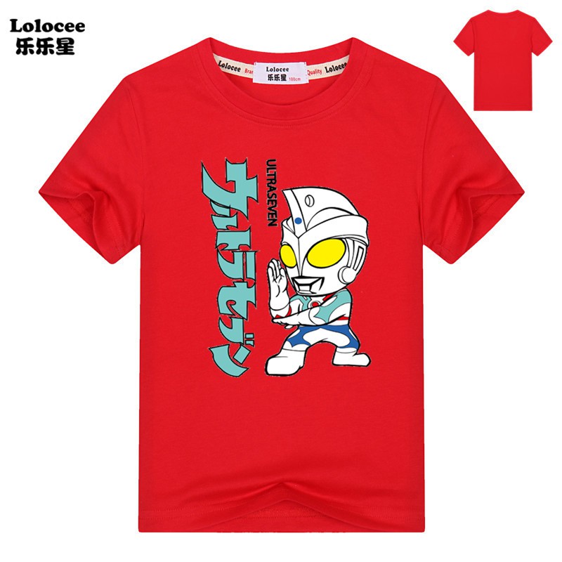 Ultraman Summer Short Sleeve T-Shirts for Kids 100% Cotton Superhero ...