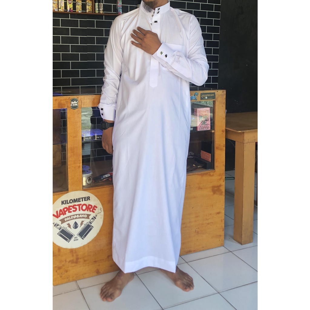 Muslim Men's Robes slim fit Buttons saudi Robes - AL-Fadhil - Men's Plain Models - Latest Adult Robes - Men's Robes - Luxury Robes