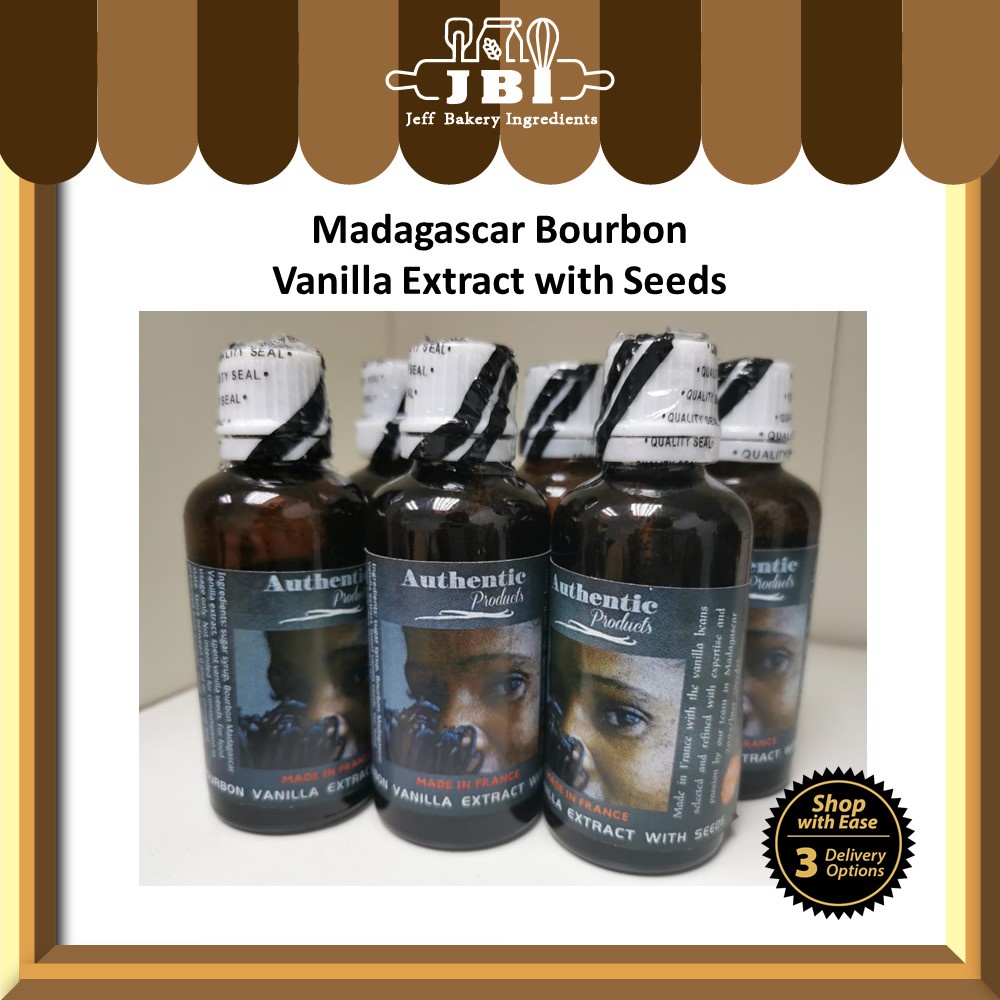 AUTHENTIC Madacasgar Bourbon Vanilla Extract 50g With seeds Pure Halal
