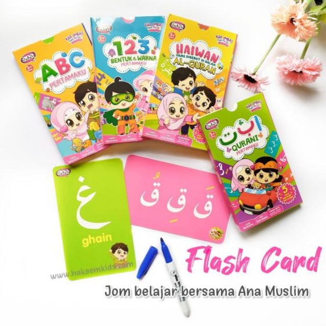 😍free gift😍combo flash card kad imbas padam dan tulis ana muslim abc ...