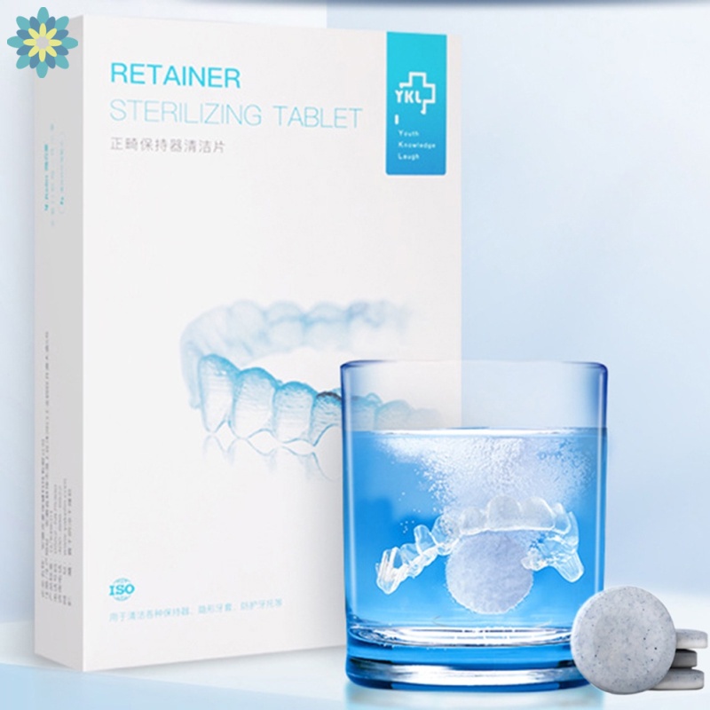 30 PCS YKelin Retainer Sterilizing Tablets Orthodontic Tooth Socket