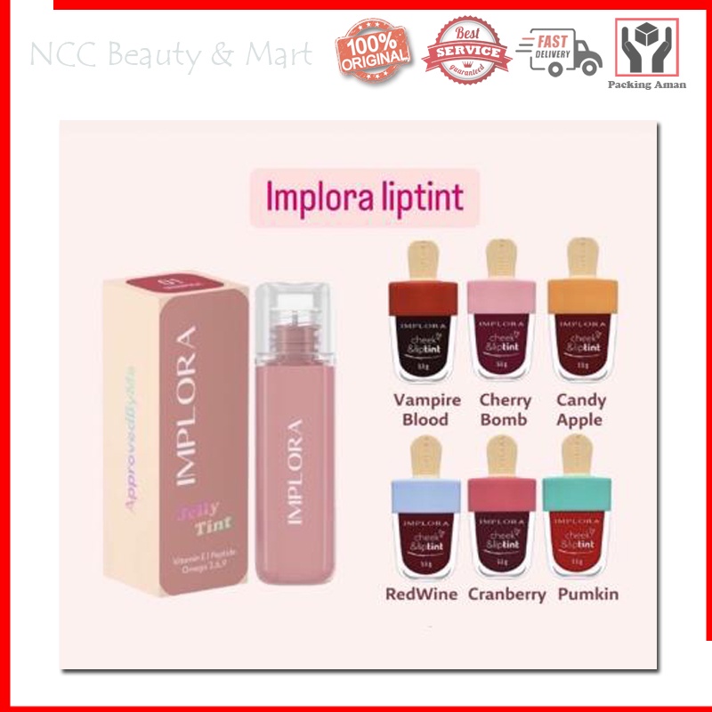 * Ncc * Implora Liptint Cheek Liquid Lipstick Lip Jelly Tint | Shopee ...