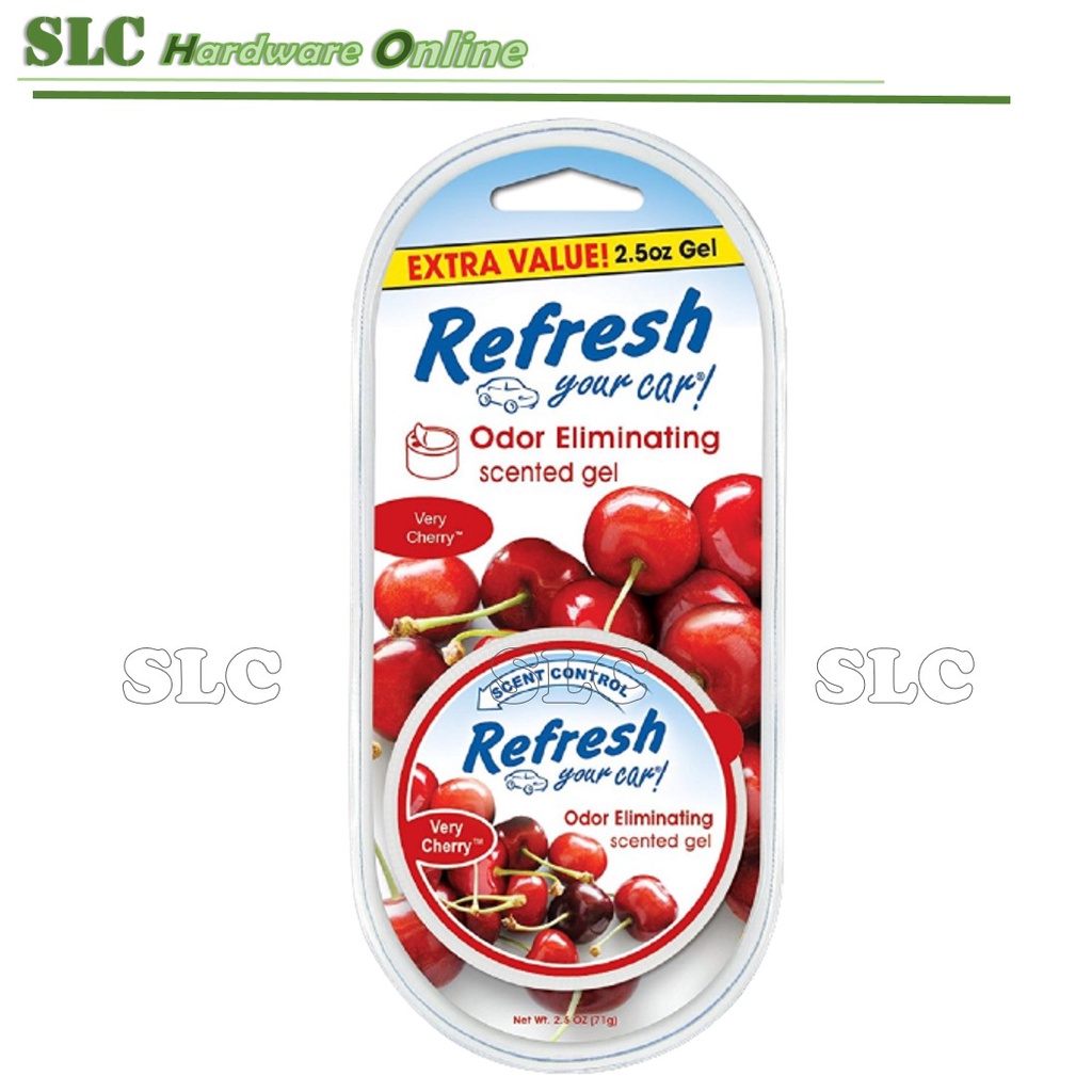 Refresh Your Car! Odor Eliminating Scented Gel Can 2.5oz (71g) Very Cherry/ Tin Gel Pewangi Kereta bau Ceri