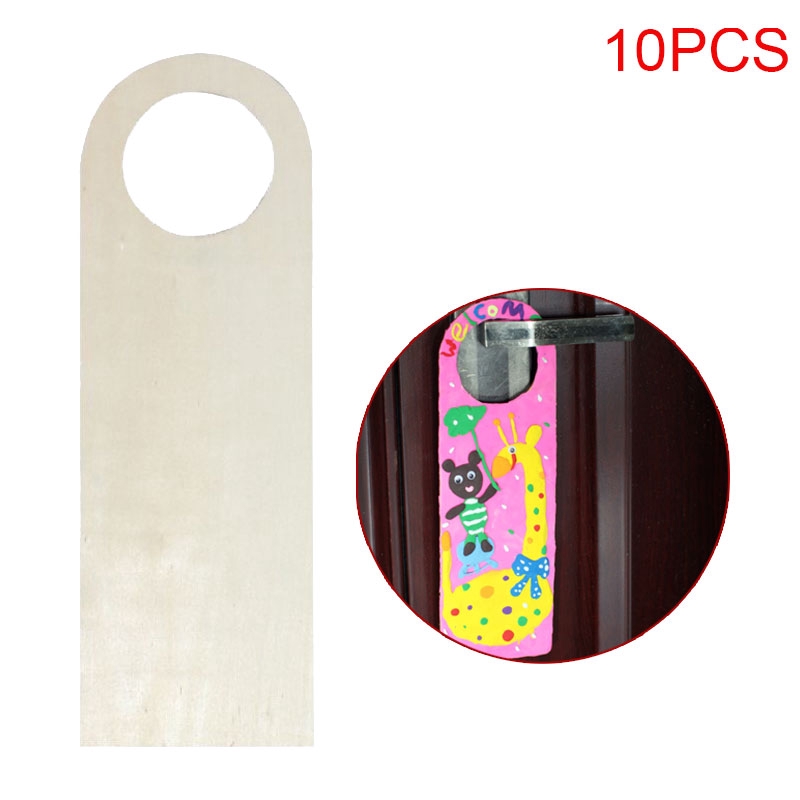 Wooden Door Handle Hangers Wood Sign Shape Plain Blank Craft