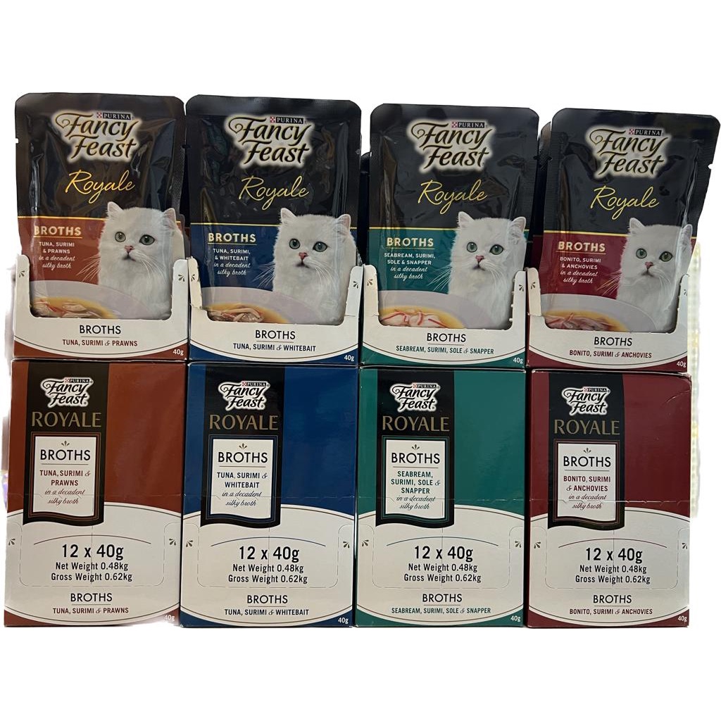 Purina Fancy Feast Royale Broths Cat Pouch Wet Food/Makanan Kucing